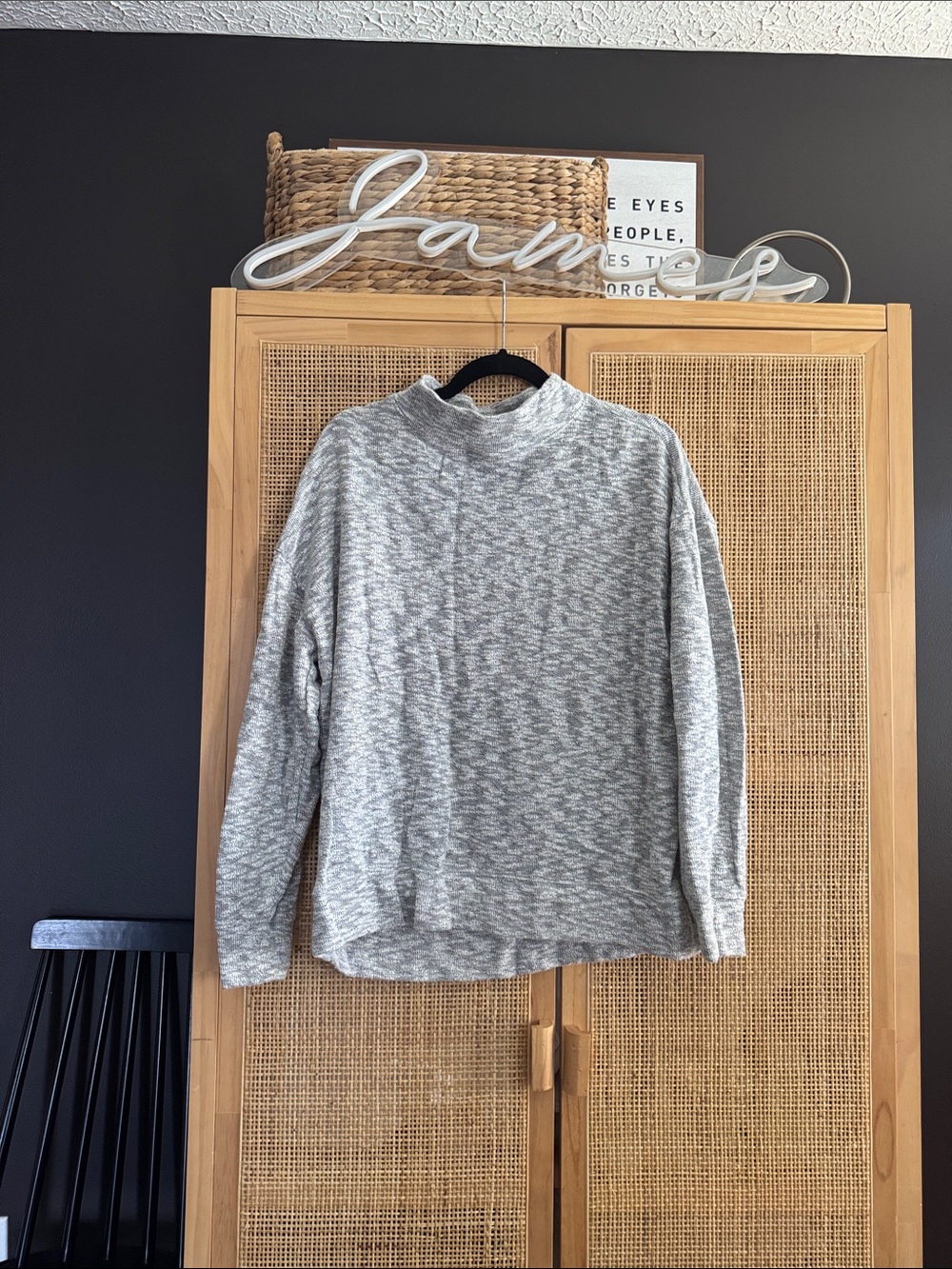 Lou & Grey Heather Gray Cowl Neck Sweater